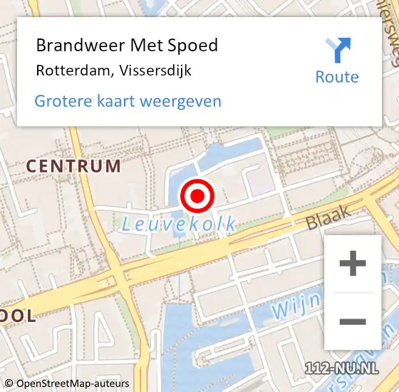 Locatie op kaart van de 112 melding: Brandweer Met Spoed Naar Rotterdam, Vissersdijk op 8 oktober 2024 11:02