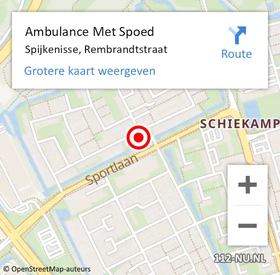 Locatie op kaart van de 112 melding: Ambulance Met Spoed Naar Spijkenisse, Rembrandtstraat op 8 oktober 2024 11:09