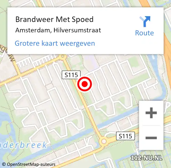 Locatie op kaart van de 112 melding: Brandweer Met Spoed Naar Amsterdam, Hilversumstraat op 8 oktober 2024 11:37