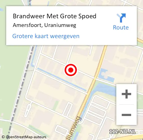 Locatie op kaart van de 112 melding: Brandweer Met Grote Spoed Naar Amersfoort, Uraniumweg op 8 oktober 2024 11:45