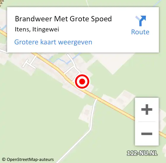 Locatie op kaart van de 112 melding: Brandweer Met Grote Spoed Naar Itens, Itingewei op 8 oktober 2024 11:59