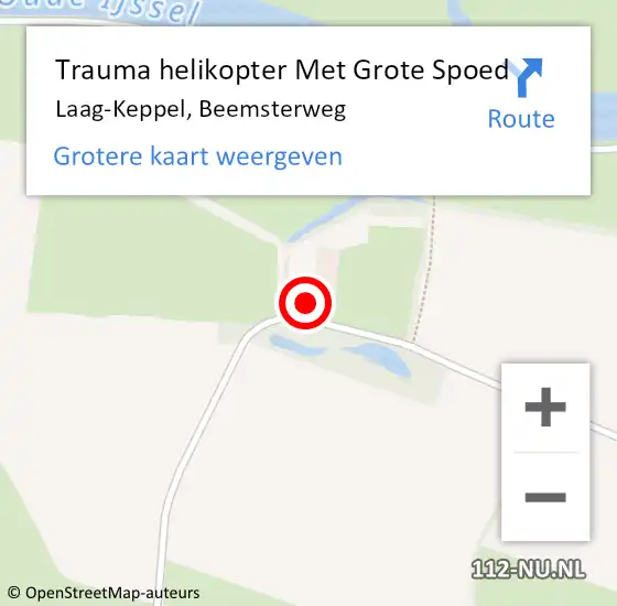 Locatie op kaart van de 112 melding: Trauma helikopter Met Grote Spoed Naar Laag-Keppel, Beemsterweg op 8 oktober 2024 12:24