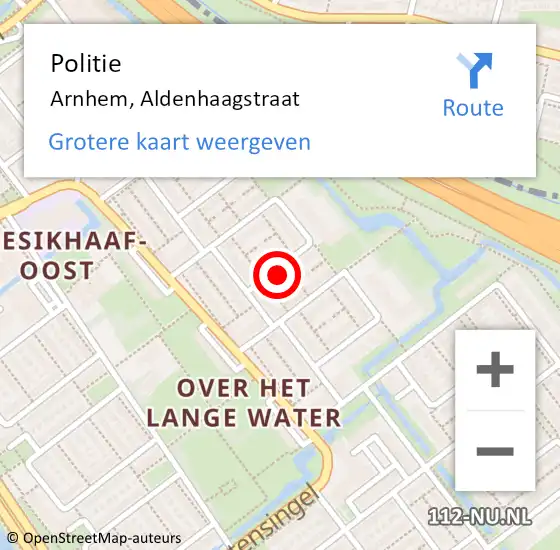 Locatie op kaart van de 112 melding: Politie Arnhem, Aldenhaagstraat op 8 oktober 2024 12:33