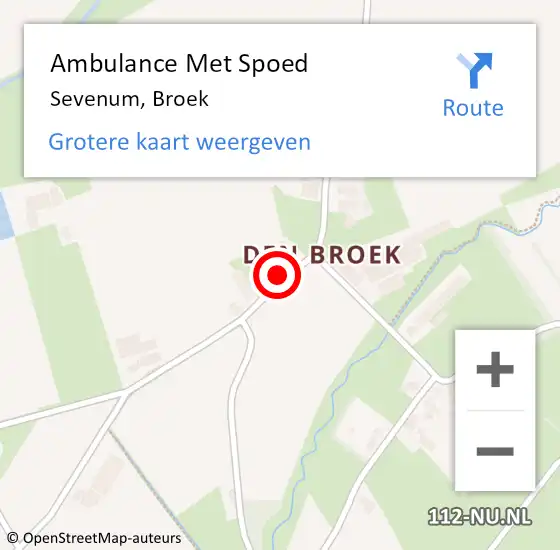 Locatie op kaart van de 112 melding: Ambulance Met Spoed Naar Sevenum, Broek op 22 oktober 2014 17:24