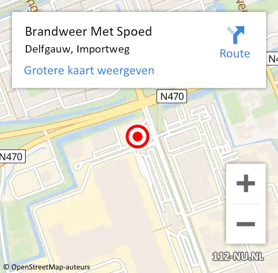 Locatie op kaart van de 112 melding: Brandweer Met Spoed Naar Delfgauw, Importweg op 8 oktober 2024 13:52