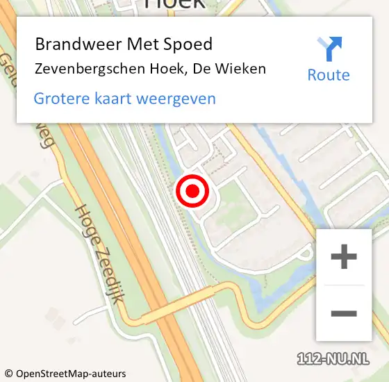 Locatie op kaart van de 112 melding: Brandweer Met Spoed Naar Zevenbergschen Hoek, De Wieken op 8 oktober 2024 14:20