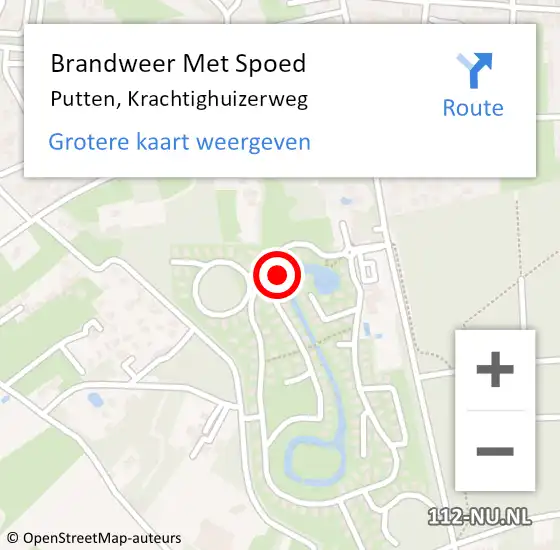 Locatie op kaart van de 112 melding: Brandweer Met Spoed Naar Putten, Krachtighuizerweg op 8 oktober 2024 14:23