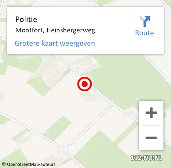 Locatie op kaart van de 112 melding: Politie Montfort, Heinsbergerweg op 8 oktober 2024 15:08