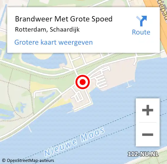 Locatie op kaart van de 112 melding: Brandweer Met Grote Spoed Naar Rotterdam, Schaardijk op 8 oktober 2024 15:14