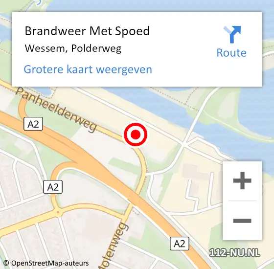 Locatie op kaart van de 112 melding: Brandweer Met Spoed Naar Wessem, Polderweg op 8 oktober 2024 15:23