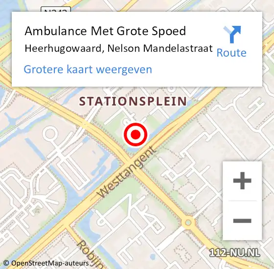 Locatie op kaart van de 112 melding: Ambulance Met Grote Spoed Naar Heerhugowaard, Nelson Mandelastraat op 8 oktober 2024 15:54