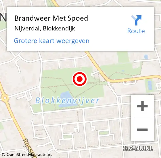 Locatie op kaart van de 112 melding: Brandweer Met Spoed Naar Nijverdal, Blokkendijk op 8 oktober 2024 16:29