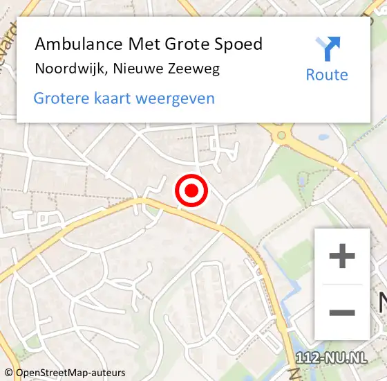 Locatie op kaart van de 112 melding: Ambulance Met Grote Spoed Naar Noordwijk, Nieuwe Zeeweg op 8 oktober 2024 16:30