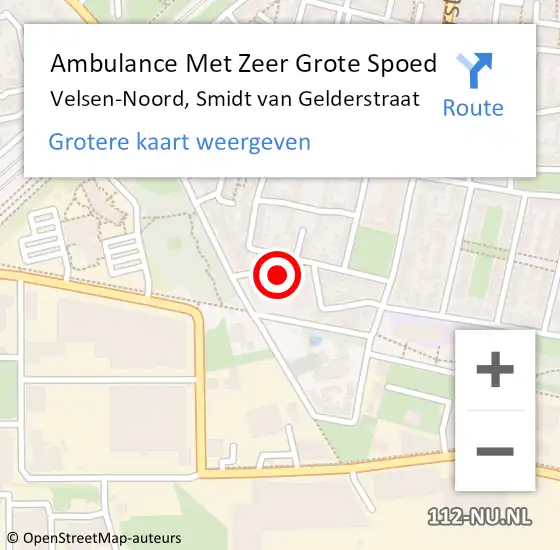 Locatie op kaart van de 112 melding: Ambulance Met Zeer Grote Spoed Naar Velsen-Noord, Smidt van Gelderstraat op 8 oktober 2024 16:45