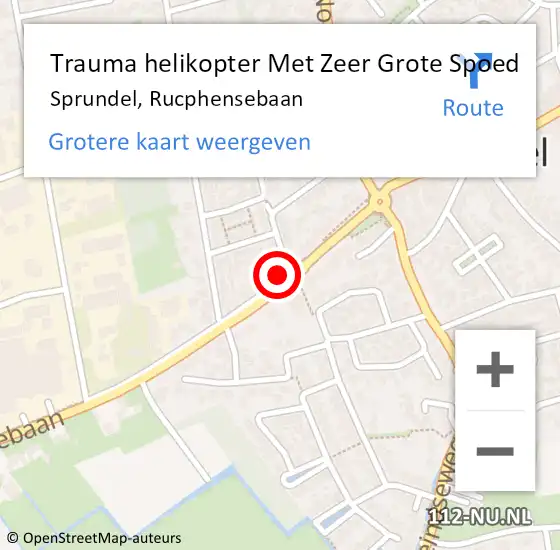 Locatie op kaart van de 112 melding: Trauma helikopter Met Zeer Grote Spoed Naar Sprundel, Rucphensebaan op 8 oktober 2024 16:49