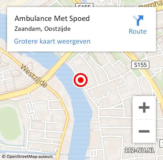 Locatie op kaart van de 112 melding: Ambulance Met Spoed Naar Zaandam, Oostzijde op 8 oktober 2024 17:22