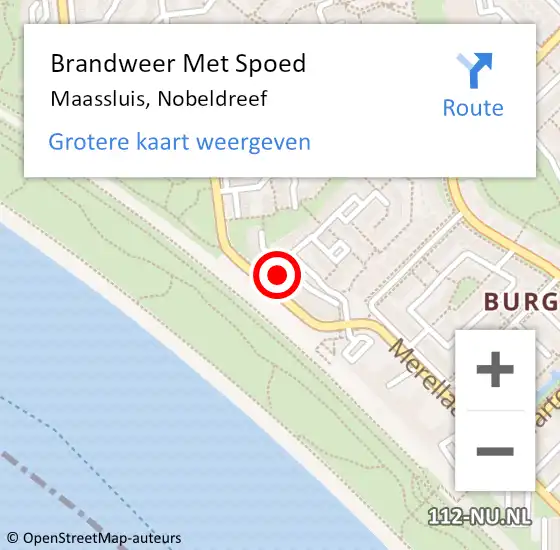 Locatie op kaart van de 112 melding: Brandweer Met Spoed Naar Maassluis, Nobeldreef op 8 oktober 2024 17:42