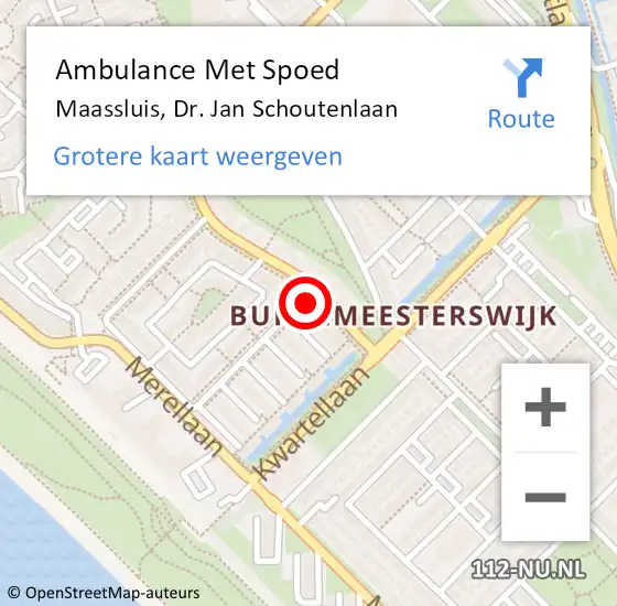 Locatie op kaart van de 112 melding: Ambulance Met Spoed Naar Maassluis, Dr. Jan Schoutenlaan op 8 oktober 2024 17:56