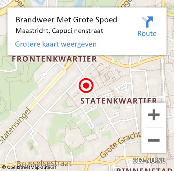 Locatie op kaart van de 112 melding: Brandweer Met Grote Spoed Naar Maastricht, Capucijnenstraat op 8 oktober 2024 18:44