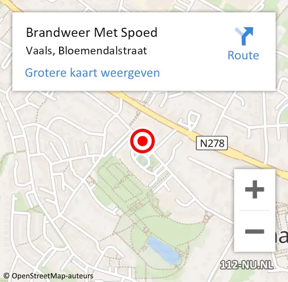 Locatie op kaart van de 112 melding: Brandweer Met Spoed Naar Vaals, Bloemendalstraat op 8 oktober 2024 18:48