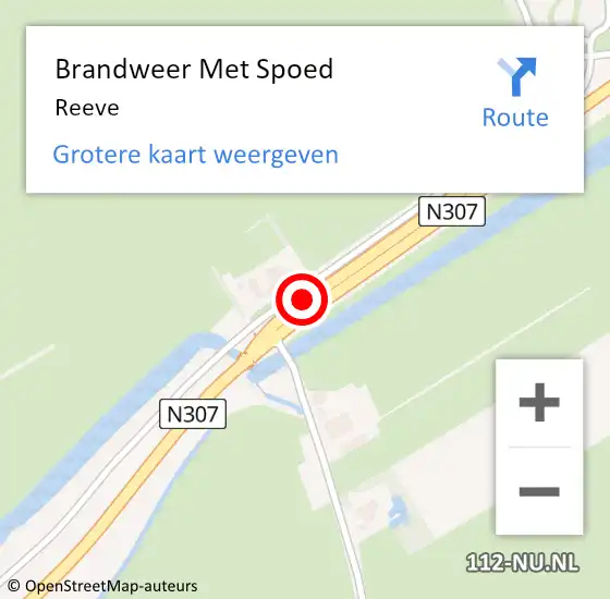 Locatie op kaart van de 112 melding: Brandweer Met Spoed Naar Reeve op 8 oktober 2024 19:01