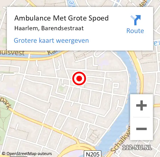 Locatie op kaart van de 112 melding: Ambulance Met Grote Spoed Naar Haarlem, Palmstraat op 8 oktober 2024 19:15