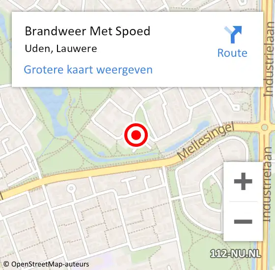 Locatie op kaart van de 112 melding: Brandweer Met Spoed Naar Uden, Lauwere op 8 oktober 2024 19:16