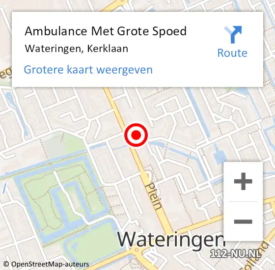 Locatie op kaart van de 112 melding: Ambulance Met Grote Spoed Naar Wateringen, Kerklaan op 8 oktober 2024 19:24