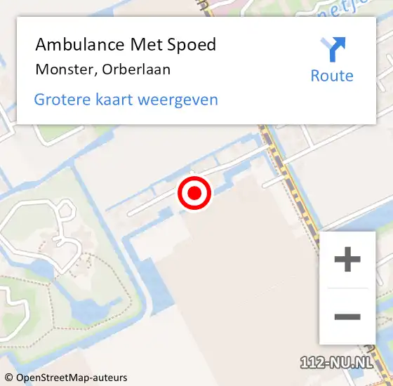 Locatie op kaart van de 112 melding: Ambulance Met Spoed Naar Monster, Orberlaan op 8 oktober 2024 19:49