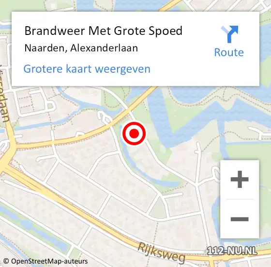 Locatie op kaart van de 112 melding: Brandweer Met Grote Spoed Naar Naarden, Alexanderlaan op 8 oktober 2024 20:04