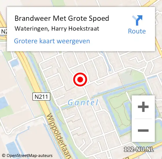 Locatie op kaart van de 112 melding: Brandweer Met Grote Spoed Naar Wateringen, Harry Hoekstraat op 8 oktober 2024 20:24