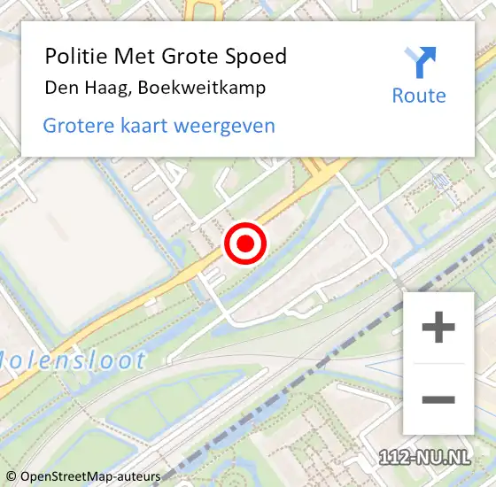 Locatie op kaart van de 112 melding: Politie Met Grote Spoed Naar Den Haag, Boekweitkamp op 8 oktober 2024 20:26