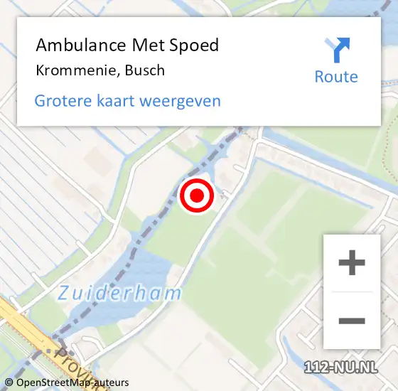 Locatie op kaart van de 112 melding: Ambulance Met Spoed Naar Krommenie, Busch op 8 oktober 2024 20:42