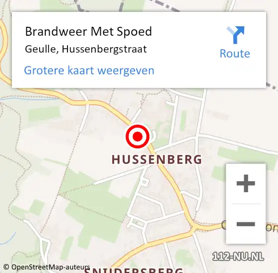 Locatie op kaart van de 112 melding: Brandweer Met Spoed Naar Geulle, Hussenbergstraat op 8 oktober 2024 21:42