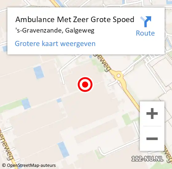 Locatie op kaart van de 112 melding: Ambulance Met Zeer Grote Spoed Naar 's-Gravenzande, Galgeweg op 8 oktober 2024 22:16