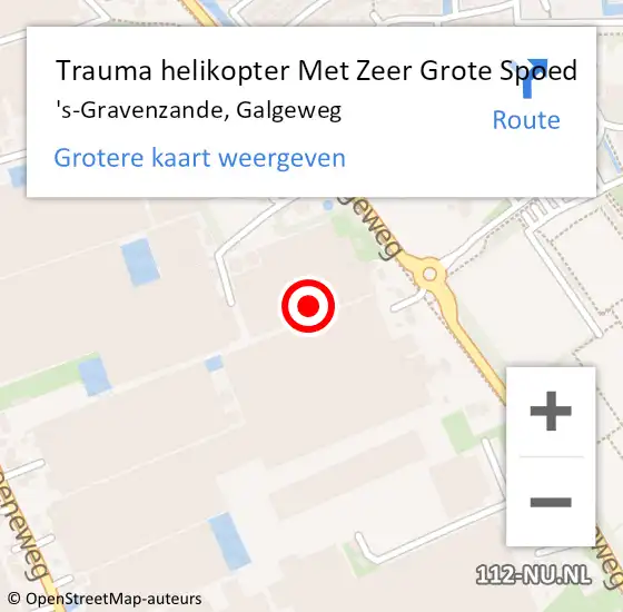 Locatie op kaart van de 112 melding: Trauma helikopter Met Zeer Grote Spoed Naar 's-Gravenzande, Galgeweg op 8 oktober 2024 22:18