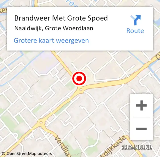 Locatie op kaart van de 112 melding: Brandweer Met Grote Spoed Naar Naaldwijk, Grote Woerdlaan op 8 oktober 2024 22:20