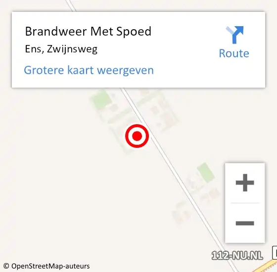 Locatie op kaart van de 112 melding: Brandweer Met Spoed Naar Ens, Zwijnsweg op 8 oktober 2024 22:31