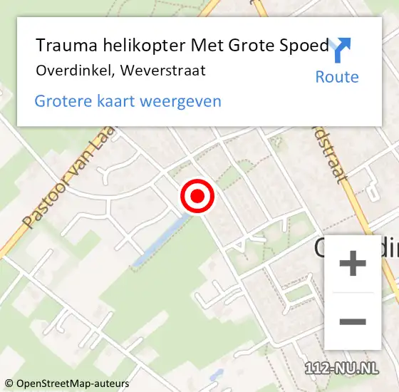 Locatie op kaart van de 112 melding: Trauma helikopter Met Grote Spoed Naar Overdinkel, Weverstraat op 8 oktober 2024 23:06