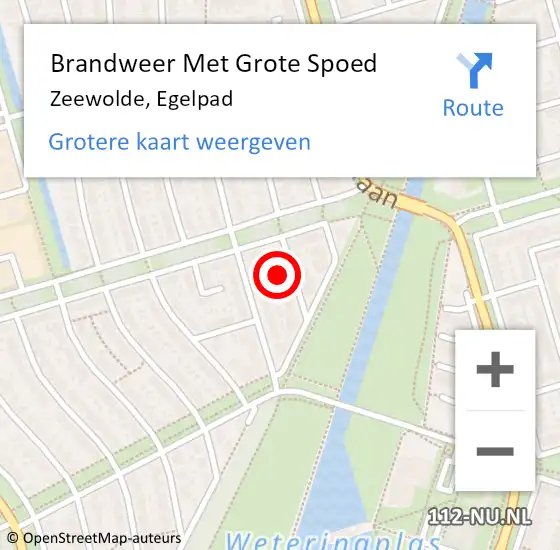 Locatie op kaart van de 112 melding: Brandweer Met Grote Spoed Naar Zeewolde, Egelpad op 8 oktober 2024 23:45