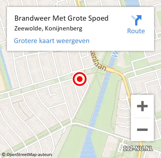 Locatie op kaart van de 112 melding: Brandweer Met Grote Spoed Naar Zeewolde, Konijnenberg op 8 oktober 2024 23:50