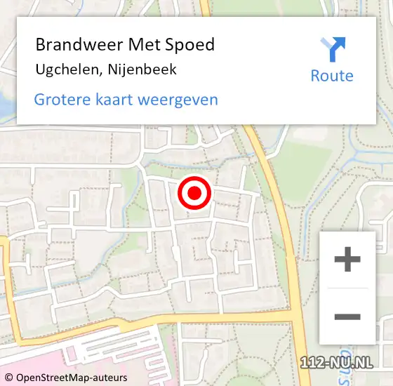 Locatie op kaart van de 112 melding: Brandweer Met Spoed Naar Ugchelen, Nijenbeek op 9 oktober 2024 00:20