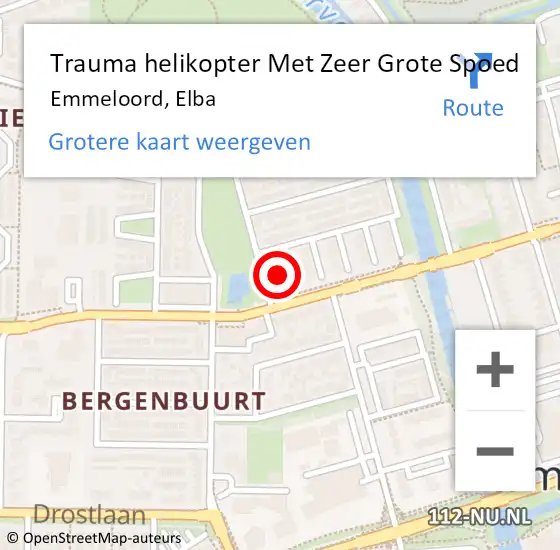 Locatie op kaart van de 112 melding: Trauma helikopter Met Zeer Grote Spoed Naar Emmeloord, Elba op 9 oktober 2024 00:43