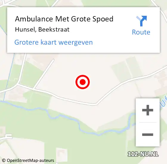 Locatie op kaart van de 112 melding: Ambulance Met Grote Spoed Naar Hunsel, Beekstraat op 9 oktober 2024 06:40