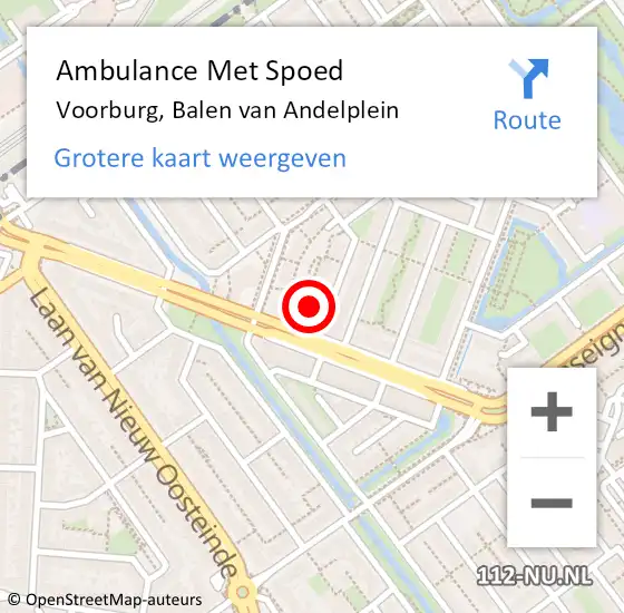 Locatie op kaart van de 112 melding: Ambulance Met Spoed Naar Voorburg, Balen van Andelplein op 9 oktober 2024 06:58