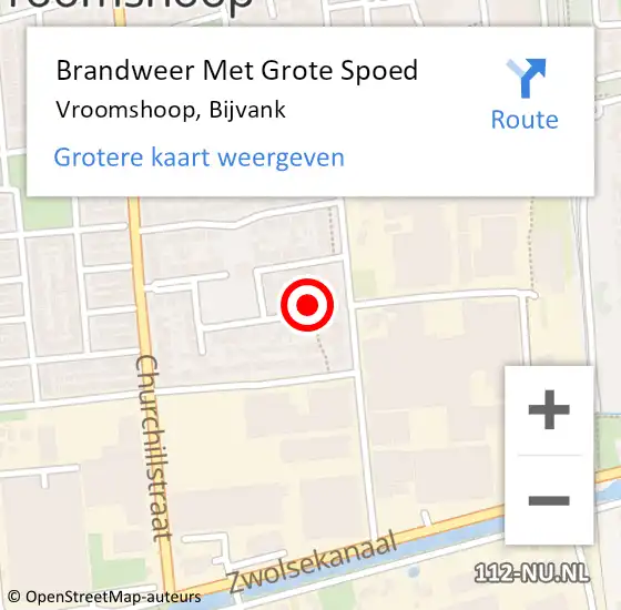 Locatie op kaart van de 112 melding: Brandweer Met Grote Spoed Naar Vroomshoop, Bijvank op 9 oktober 2024 08:40