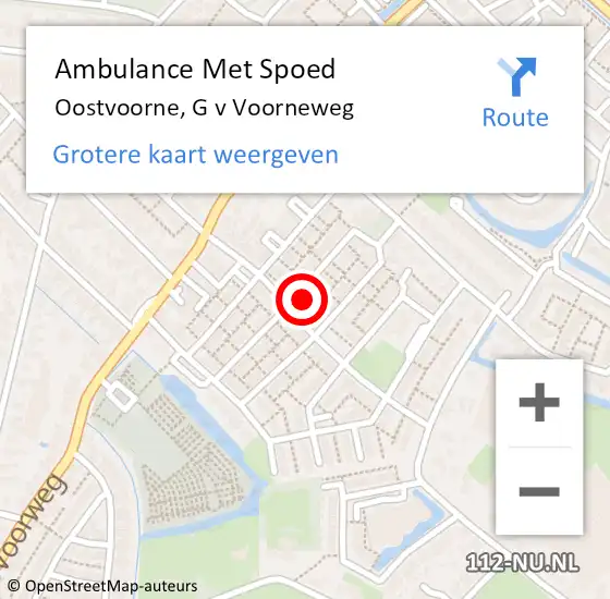 Locatie op kaart van de 112 melding: Ambulance Met Spoed Naar Oostvoorne, G v Voorneweg op 9 oktober 2024 08:42