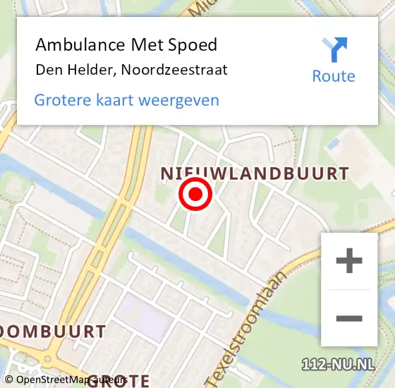 Locatie op kaart van de 112 melding: Ambulance Met Spoed Naar Den Helder, Noordzeestraat op 9 oktober 2024 09:22