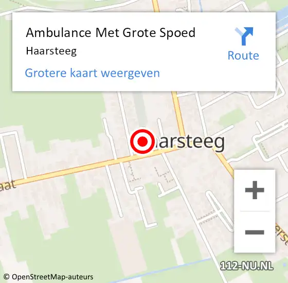 Locatie op kaart van de 112 melding: Ambulance Met Grote Spoed Naar Haarsteeg op 9 oktober 2024 10:33