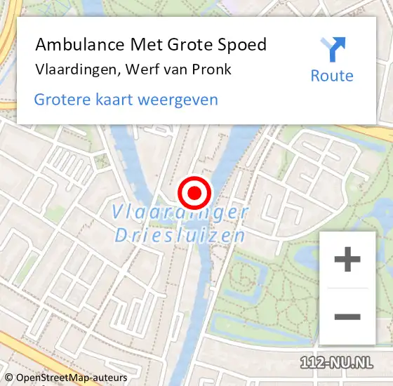 Locatie op kaart van de 112 melding: Ambulance Met Grote Spoed Naar Vlaardingen, Werf van Pronk op 9 oktober 2024 10:34